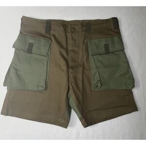 Wasted Collective Organic Cotton Cargo Shorts in Green Size Large New